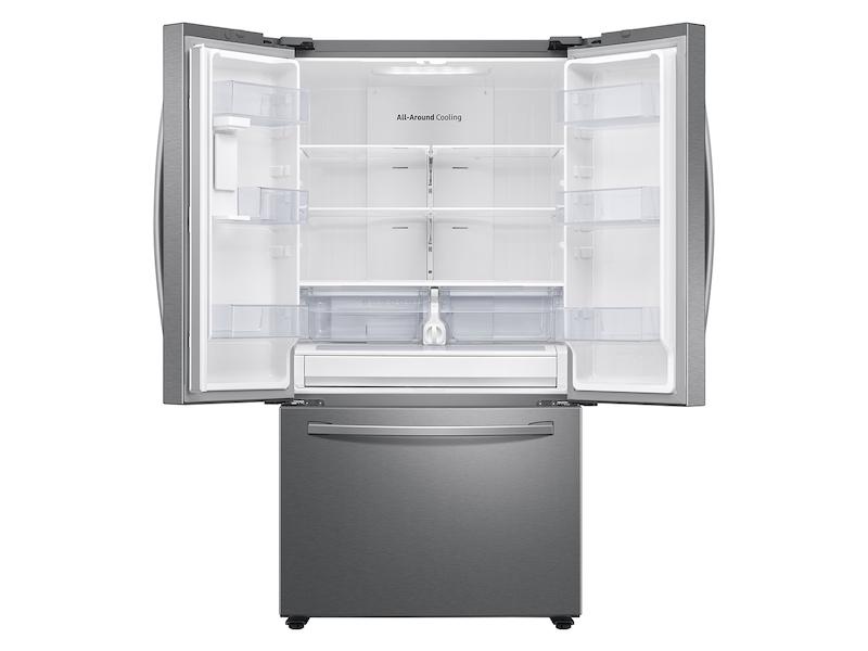 28 cu. ft. Large Capacity 3-Door French Door Refrigerator with Internal Water Dispenser in Stainless Steel