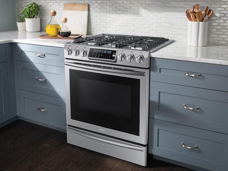 5.8 cu. ft. Slide-In Gas Range with True Convection in Stainless Steel