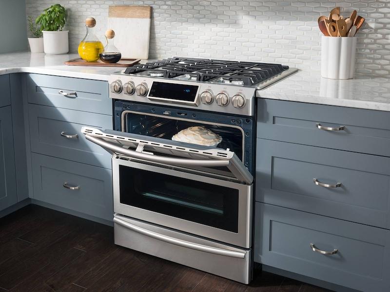 5.8 cu. ft. Slide-in Dual Fuel Range with Flex Duo™ & Dual Door in Stainless Steel