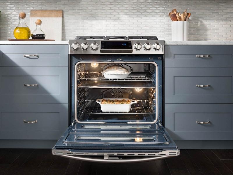 5.8 cu. ft. Slide-in Dual Fuel Range with Flex Duo™ & Dual Door in Stainless Steel