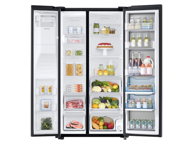 22 cu. ft. Food Showcase Counter Depth Side-by-Side Refrigerator with Metal Cooling in Black Stainless Steel