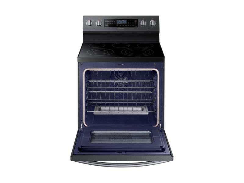 5.9 cu. ft. Freestanding Electric Range with True Convection & Steam Assist in Black Stainless Steel