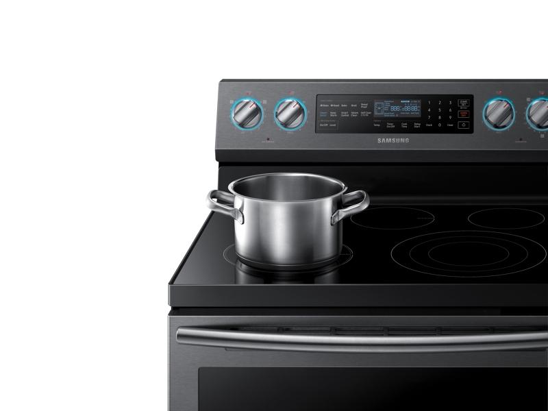 5.9 cu. ft. Freestanding Electric Range with True Convection & Steam Assist in Black Stainless Steel