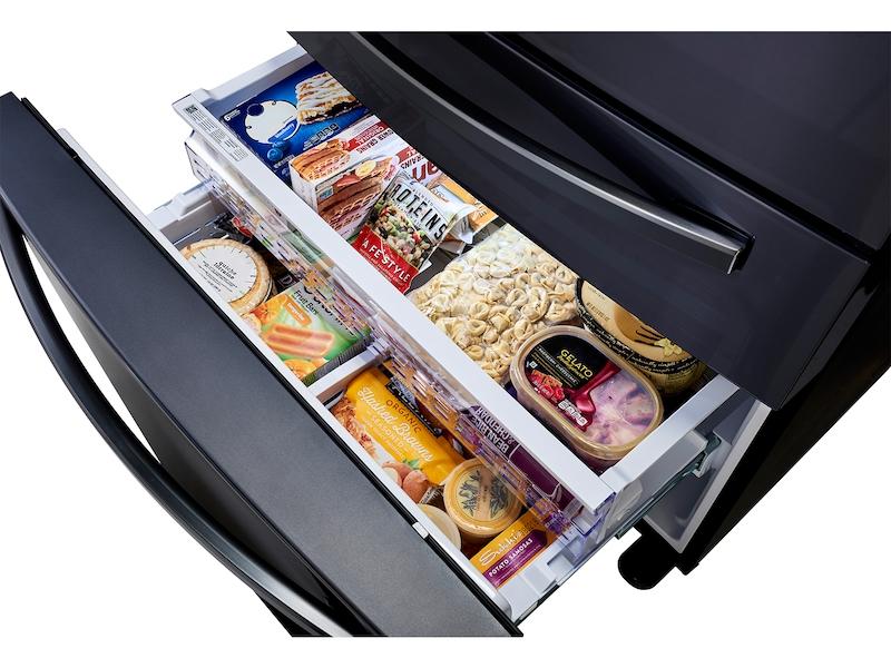 22 cu. ft. Food Showcase Counter Depth 4-Door French Door Refrigerator in Black Stainless Steel