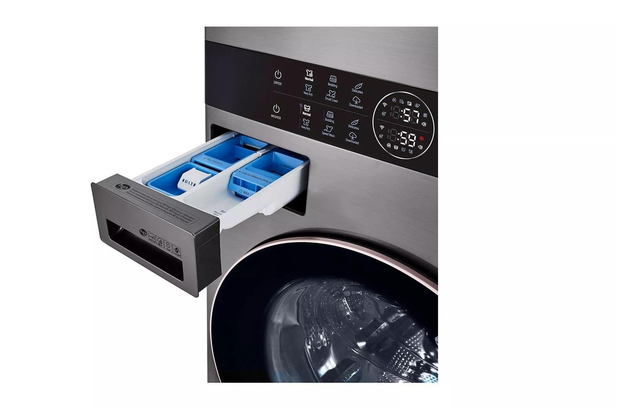 Single Unit Front Load LG WashTower™ with Center Control™ 4.5 cu. ft. Washer and 7.4 cu. ft. Gas Dryer