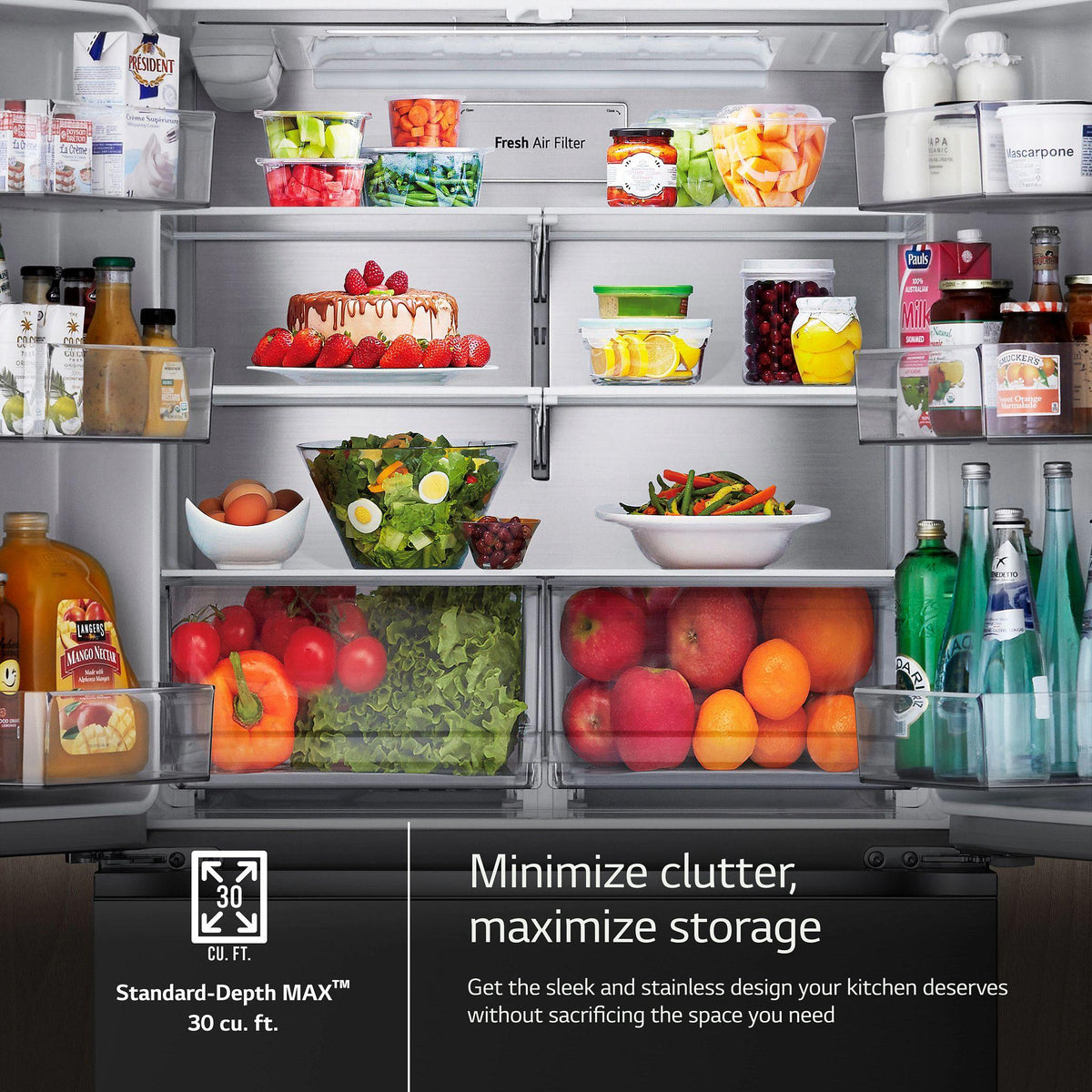 30 cu. ft. Smart Standard-Depth MAX™ 4-Door French Door Refrigerator with Full-Convert Drawer™