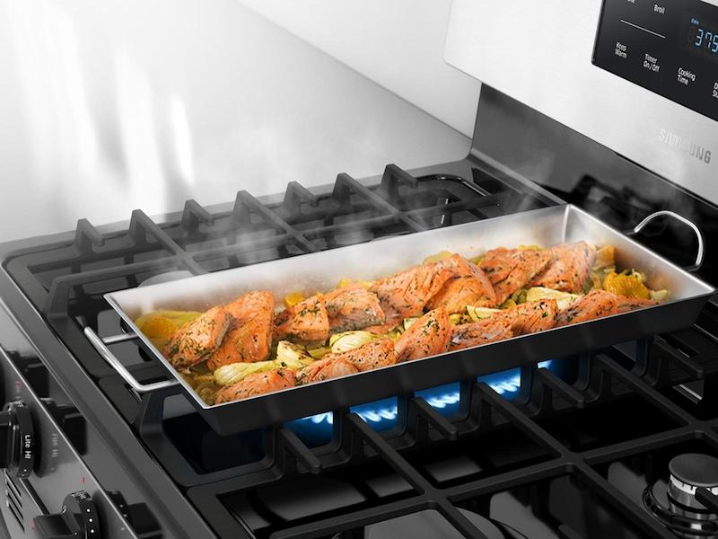 5.8 cu. ft. Freestanding Gas Range in Black Stainless Steel
