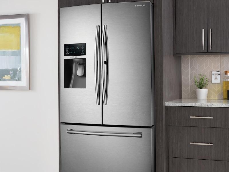 23 cu. ft. Food Showcase Counter Depth 3-Door Refrigerator in Stainless Steel