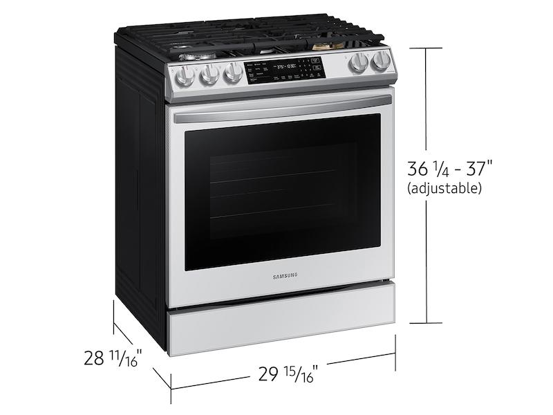Bespoke 6.0 cu. ft. Smart Front Control Slide-In Gas Range with Air Fry & Wi-Fi in White Glass