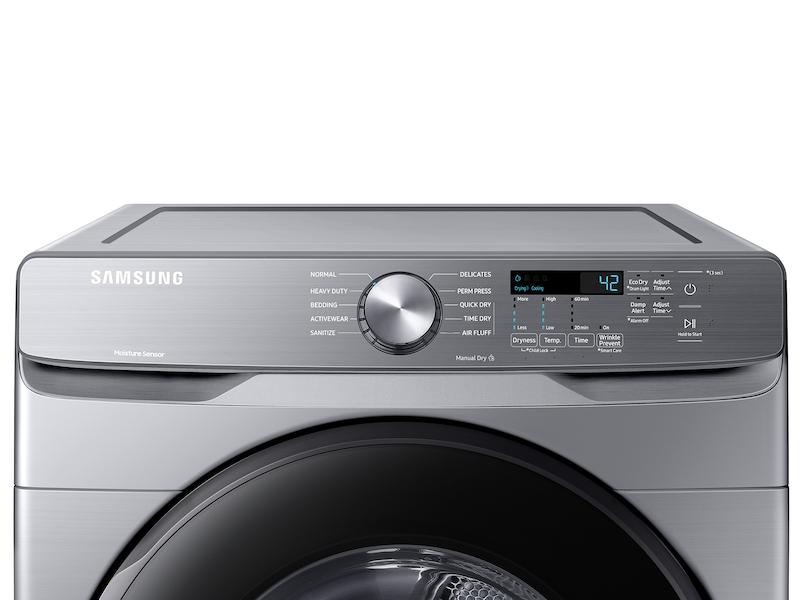 7.5 cu. ft. Front Load Electric Dryer with Sensor Dry in Platinum