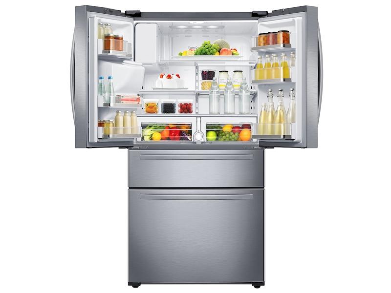 25 cu. ft. Large Capacity 4-Door French Door Refrigerator with External Water & Ice Dispenser in Stainless Steel