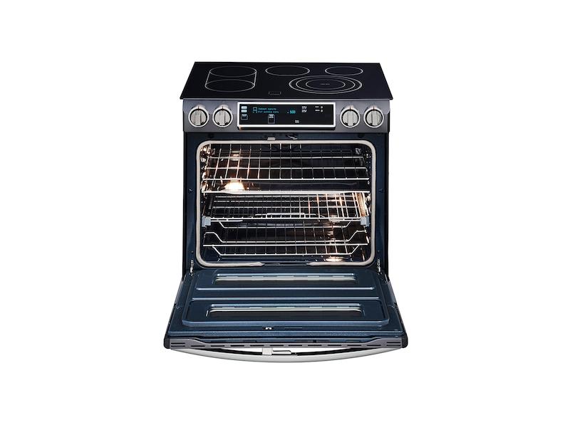 5.8 cu. ft. Slide-In Electric Range with Flex Duo™ & Dual Door in Black Stainless Steel