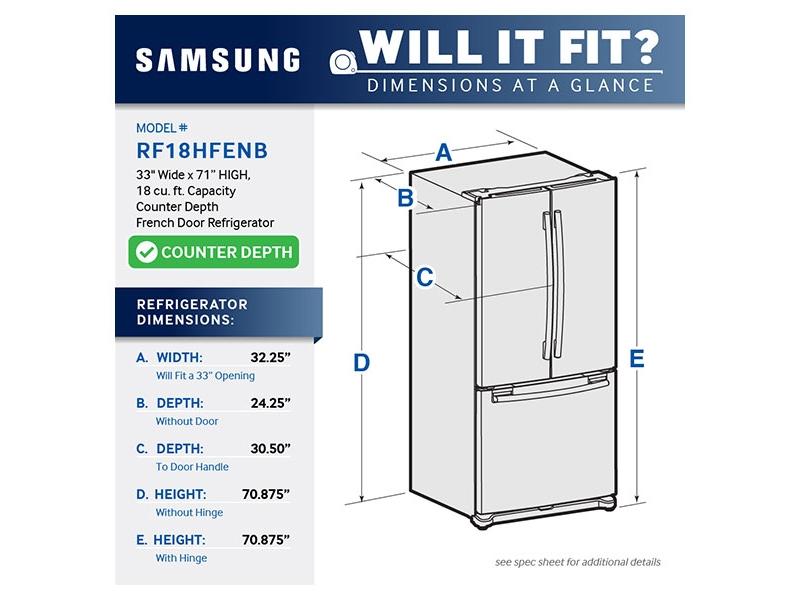 18 cu. ft. Counter Depth French Door Refrigerator