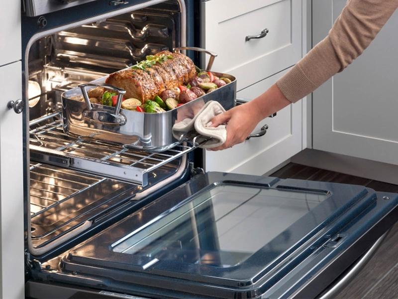 5.8 cu. ft. Chef Collection Slide-in Gas Range with True Convection in Stainless Steel