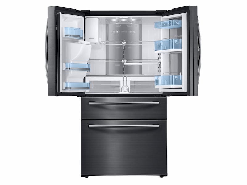 28 cu. ft. Food Showcase 4-Door French Door Refrigerator in Black Stainless Steel