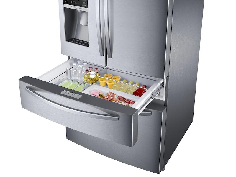 25 cu. ft. Large Capacity 4-Door French Door Refrigerator with External Water & Ice Dispenser in Stainless Steel