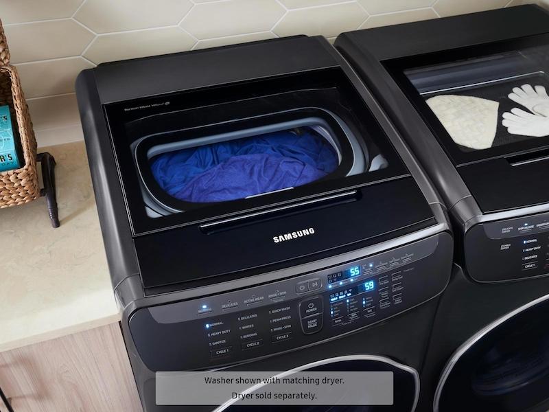 5.5 cu. ft. Smart Washer with FlexWash™ in Black Stainless Steel