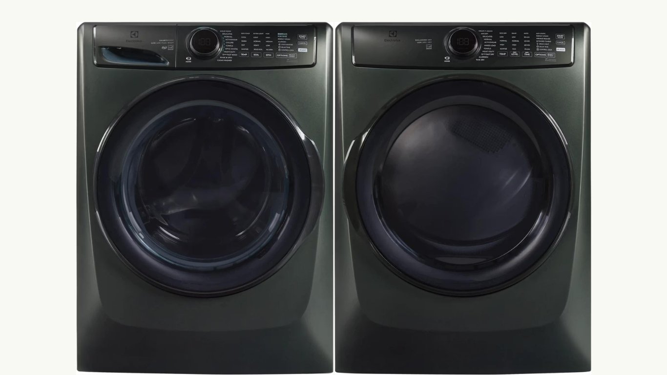 27 Inch Front Load Washer & Gas Dryer Bundle in Alpine Green