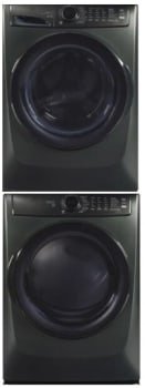 27 Inch Front Load Washer & Electric Dryer Bundle with Stacking Kit — Alpine Green