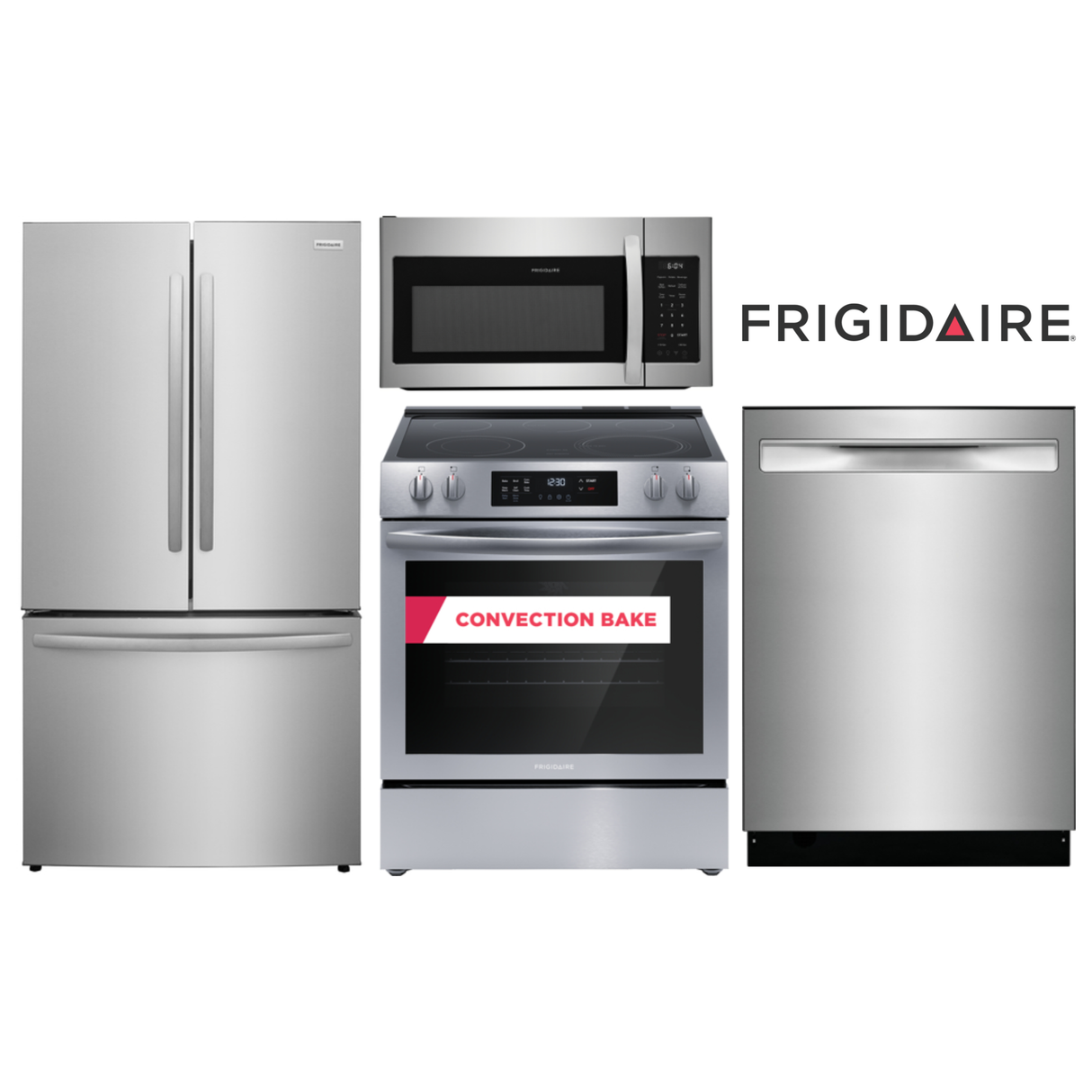Frigidaire 4 Piece Stainless Steel Kitchen Appliance Package