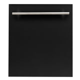 ZLINE 24 in. Top Control Dishwasher with Stainless Steel Tub and Modern Style Handle, 52dBa (DW-24) [Color: Black Matte]