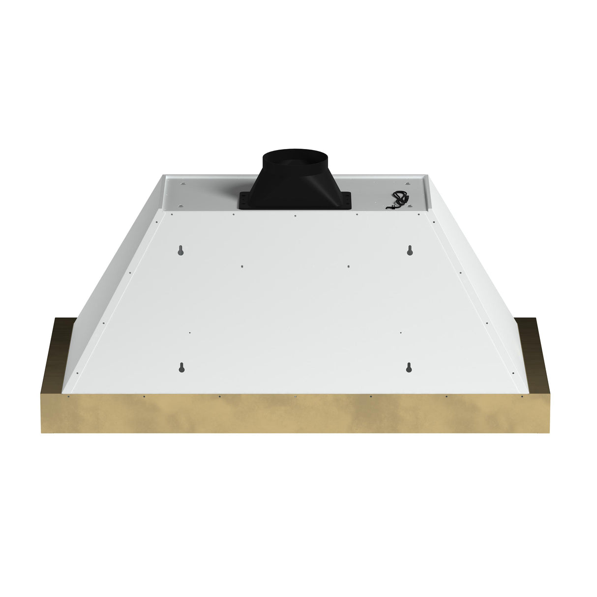 Forno Vittorio 48-Inch Wall Mount Range Hood, White with Antique Brass Trim, 600 CFM Airflow, Dishwasher-Safe Baffle Filters, Remote Control, 3-Speed Fan, Bright LED Lighting