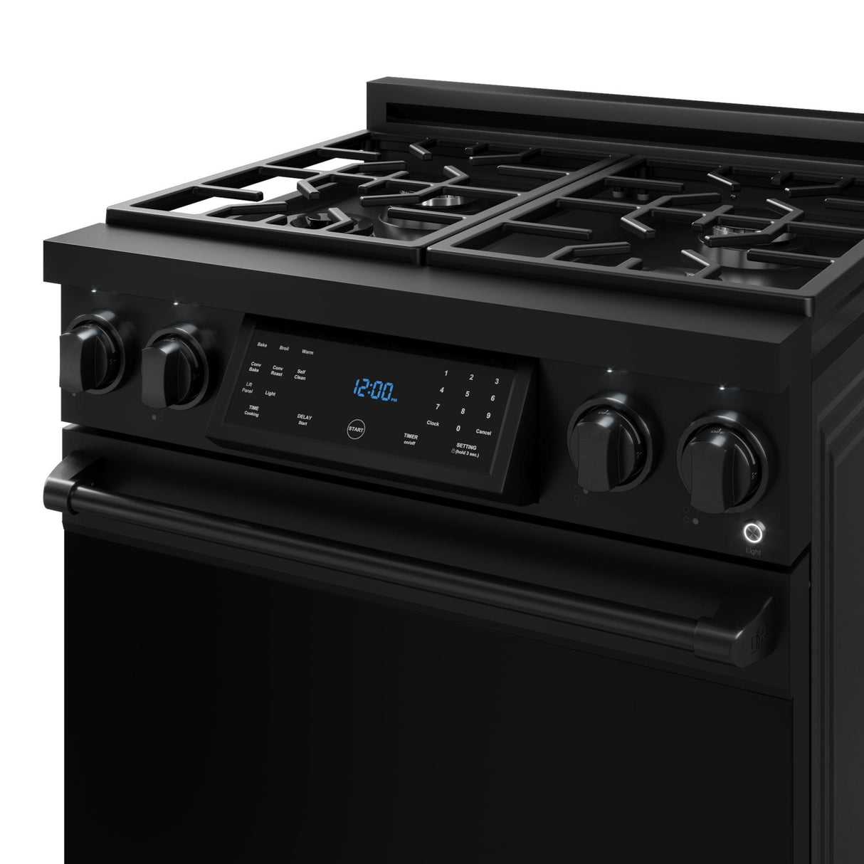 30 Inch Professional Gas Range With Precision Knob Control In Black