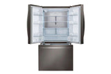 36" Wide, 27 cu ft. 3 Door French Door, C/Depth Refrigerator with Internal Water Dispenser, PrintProof Black Stainless Steel