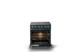 30"W. Electric Range (Finish: Squall, Trim: Brushed Brass)