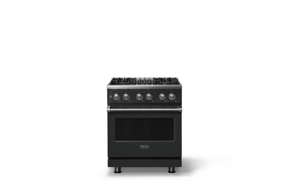30"W. Dual Fuel Range (Finish: Antique Bronze, Trim: Polished Chrome, Fuel: Propane)