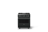 30"W. Dual Fuel Range (Finish: Antique Bronze, Trim: Polished Chrome, Fuel: Propane)