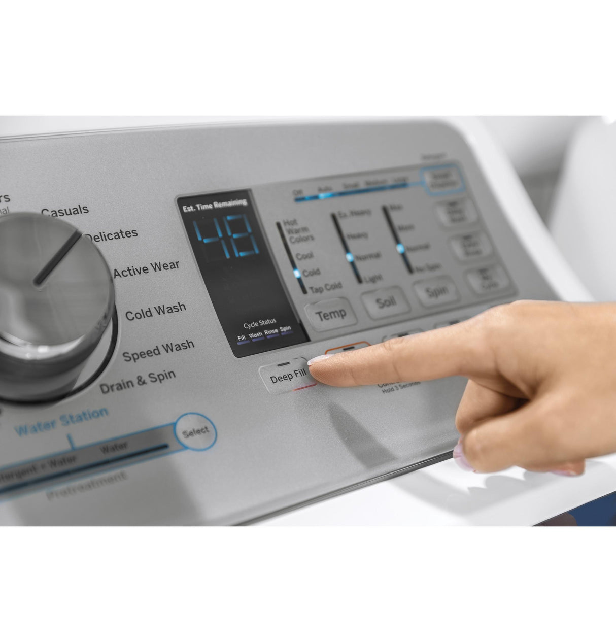 GE® 4.9 cu. ft. Capacity Smart Washer with Stainless Steel Basket