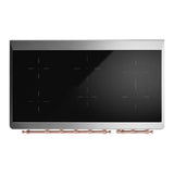ILVE UMIB48NR3AWP Majestic III 48 inch Induction Range with 6 Elements, 5.02 cu. ft. Total Oven Capacity (Triple Glass Door, Antique White, Copper)