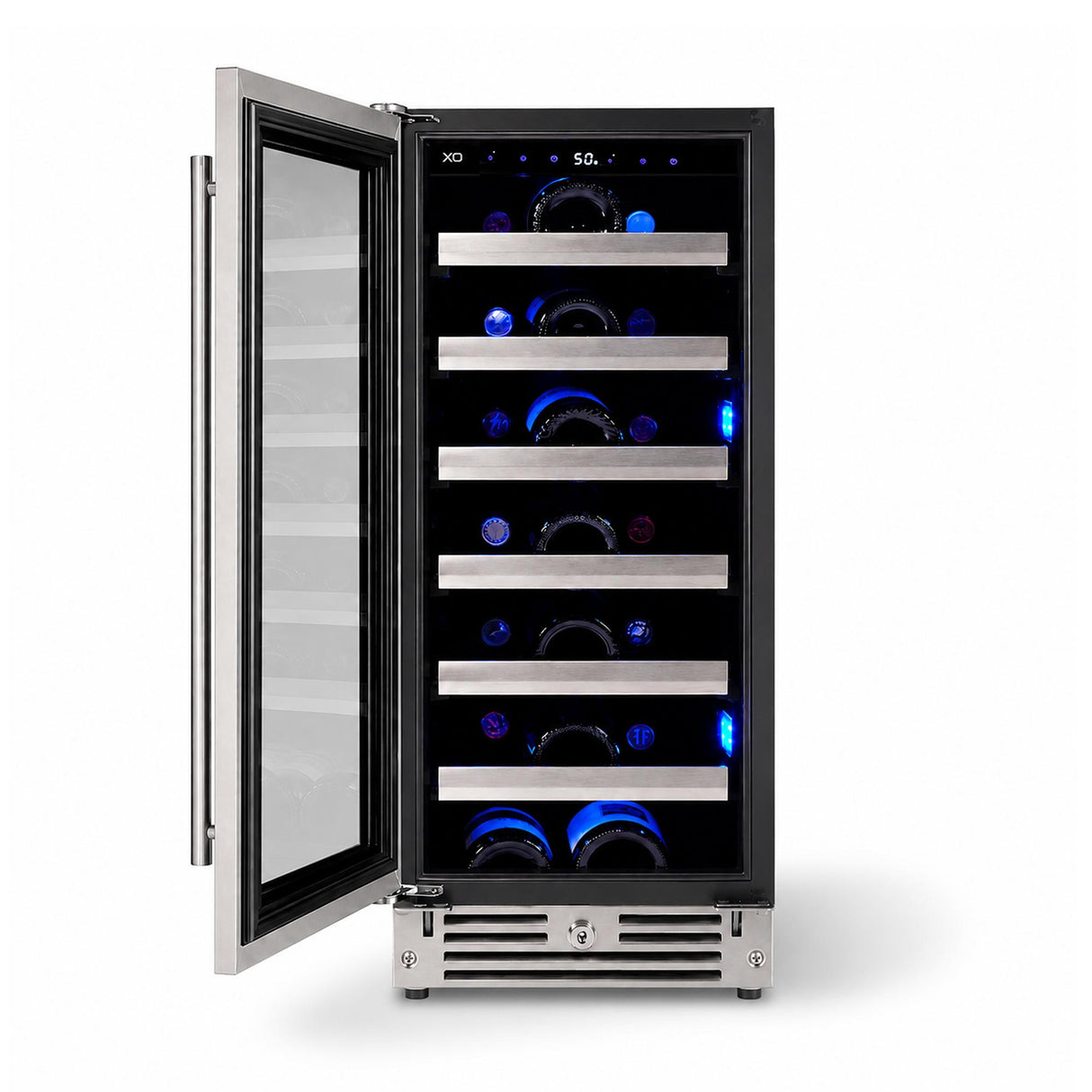 15" Wine Cooler, Stainless Steel Glass, Field Reversible Hinge