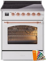 Nostalgie II 30 Inch Electric Freestanding Range in RAL Custom Color with Copper Trim