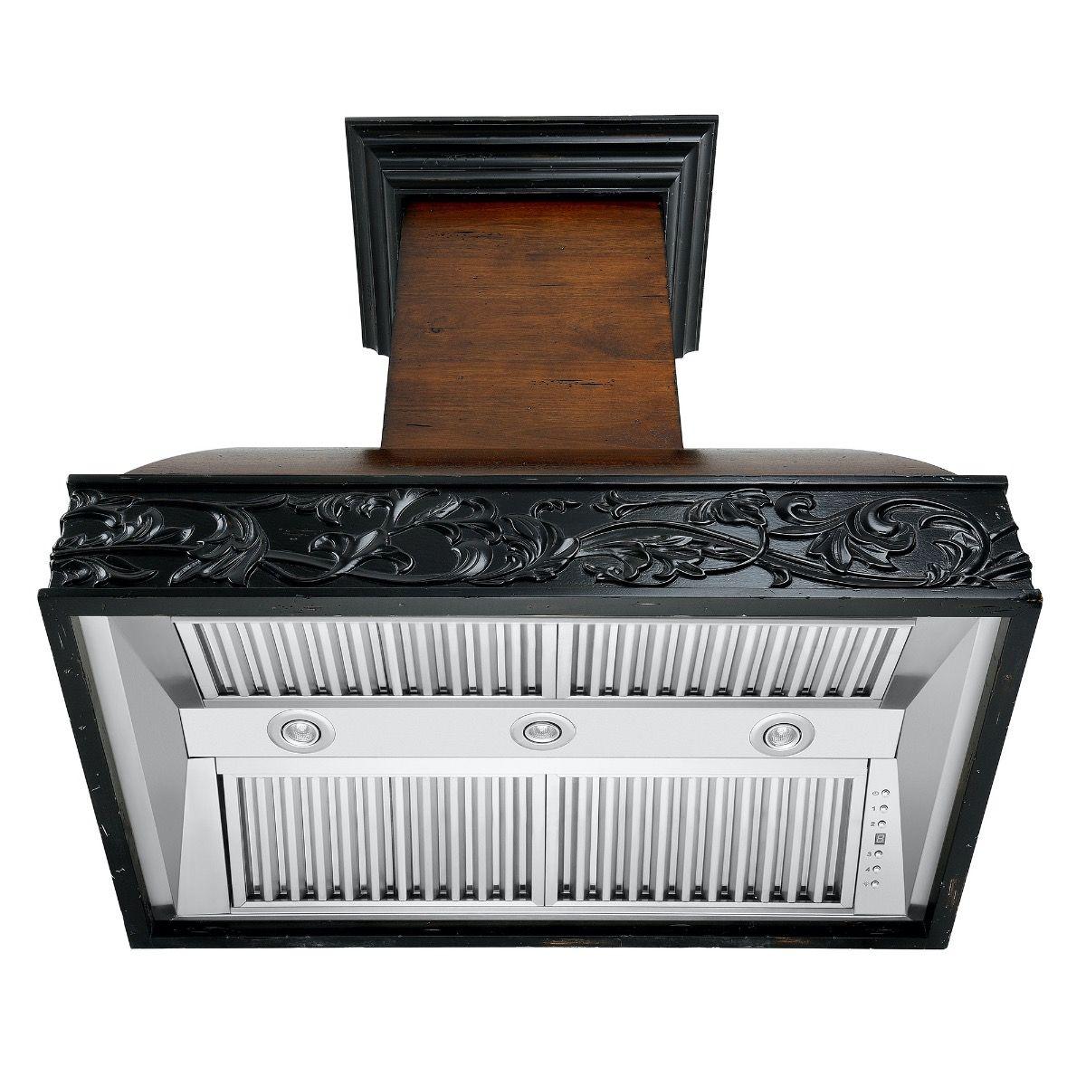 ZLINE 42 in. Wooden Wall Mount Range Hood in Antigua and Walnut - Includes Remote Motor