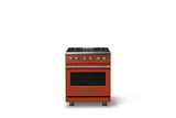 30"W. Dual Fuel Range (Finish: Spiced Cider, Trim: Brushed Brass, Fuel: Propane)