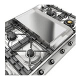 ILVE UHCP1265FNSSC Nostalgie II 48 inch Built-In Gas Cooktop with 8 Burners, Griddle, in Stainless Steel (Natural Gas, Chrome)