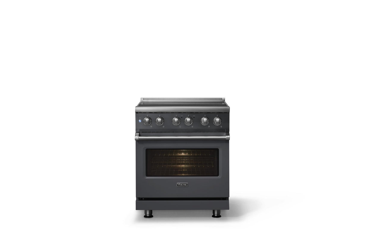 30"W. Induction Range (Finish: Cast Black, Trim: Polished Chrome)