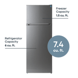 Element 21.3 in. 7.4 cu. ft. Compact Top Freezer Refrigerator - Stainless Steel