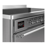 ILVE UMIB48QNR3SSC Majestic III 48 inch Induction Range with 6 Elements, 5.02 cu. ft. Total Oven Capacity (Solid Door, Stainless Steel, Chrome)
