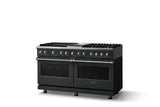 60"W.Dual Fuel Range (Finish: Antique Bronze, Trim: Polished Chrome, Fuel: Natural Gas)