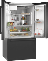 500 Series French Door Bottom Mount Refrigerator 36" Black Stainless Steel, Total No Frost