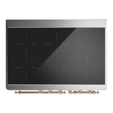 ILVE UMDIB40QNR3MBP Majestic III 40 inch Induction Range with 6 Elements, 3.82 cu. ft. Total Oven Capacity (Solid Door, Midnight Blue, Copper)