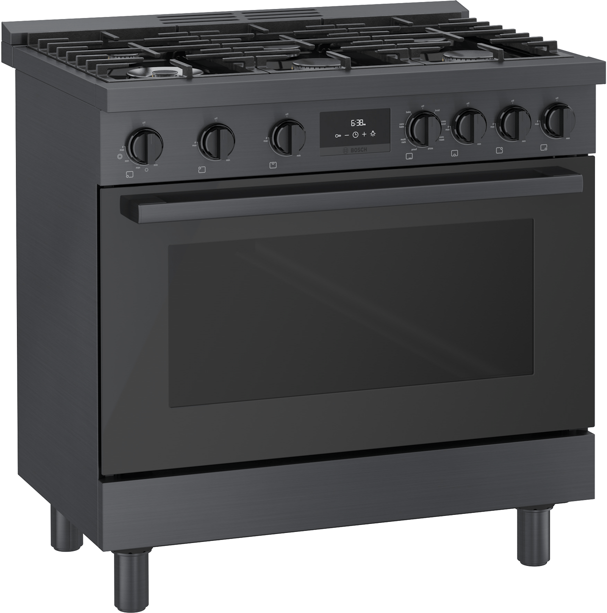 800 Series Dual Fuel Freestanding Range 36" Black Stainless Steel