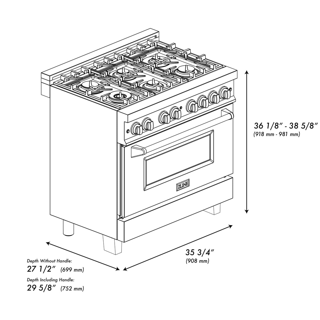 ZLINE Autograph Edition 36 in. 4.6 cu. ft. Dual Fuel Range with Gas Stove and Electric Oven in DuraSnow Stainless Steel with Accents (RASZ-SN-36) [Color: Gold]