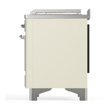 ILVE UM48FSNR3AWC Majestic III 48 inch Dual Fuel Range with 5 Black Brass Burners, Griddle and French Top, Dual Function Burner up to 25,000 BTU (Natural Gas, Triple Glass Door, Antique White, Chrome)