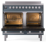 Professional Plus II 40 Inch Electric Freestanding Range in Blue Grey with Trim