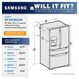 36" Wide, 30 cu. ft. Capacity 4-Door French Door Food ShowCase Refrigerator (Stainless Steel)