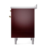 ILVE UNI366QNMPBUG Nostalgie II Noblesse 36 inch Induction Range (Solid Door, Burgundy, Brass)
